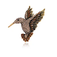 rhinestone hummingbird brooch animal brooches for women weddings party casual brooch pins gifts