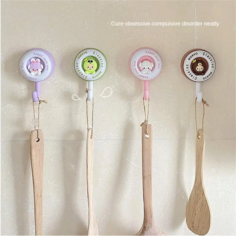

Green Non-marking Adhesive Hook Cute Shape Strong Load-bearing Capacity Cute Hook Waterproof Multi-color Optional Houseware Pink