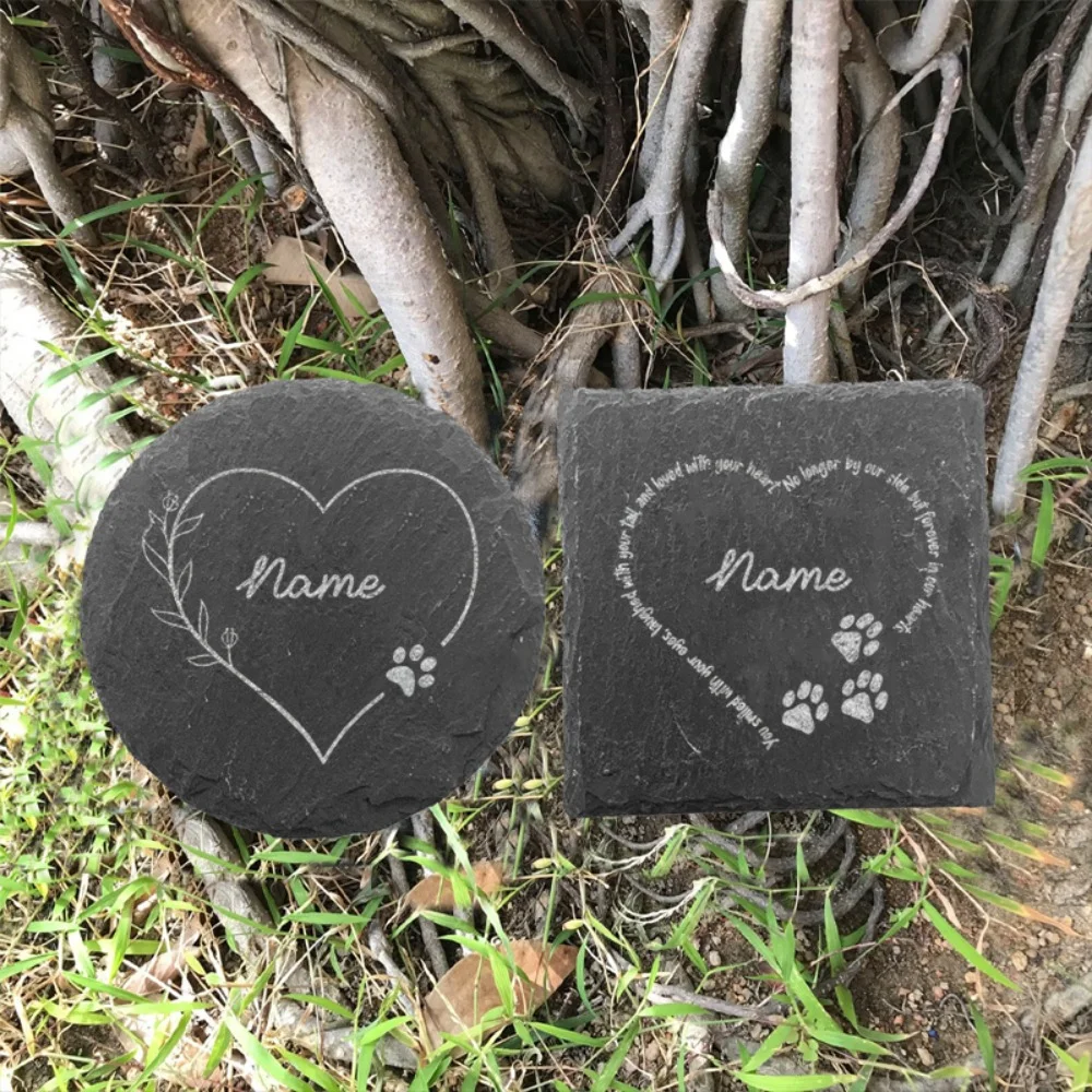 

Personalized Pet Memorial Stone Custom Dogs Name Love Paw Print Carve Marker Plaque Tombstone Personalized Pet Loss Gifts