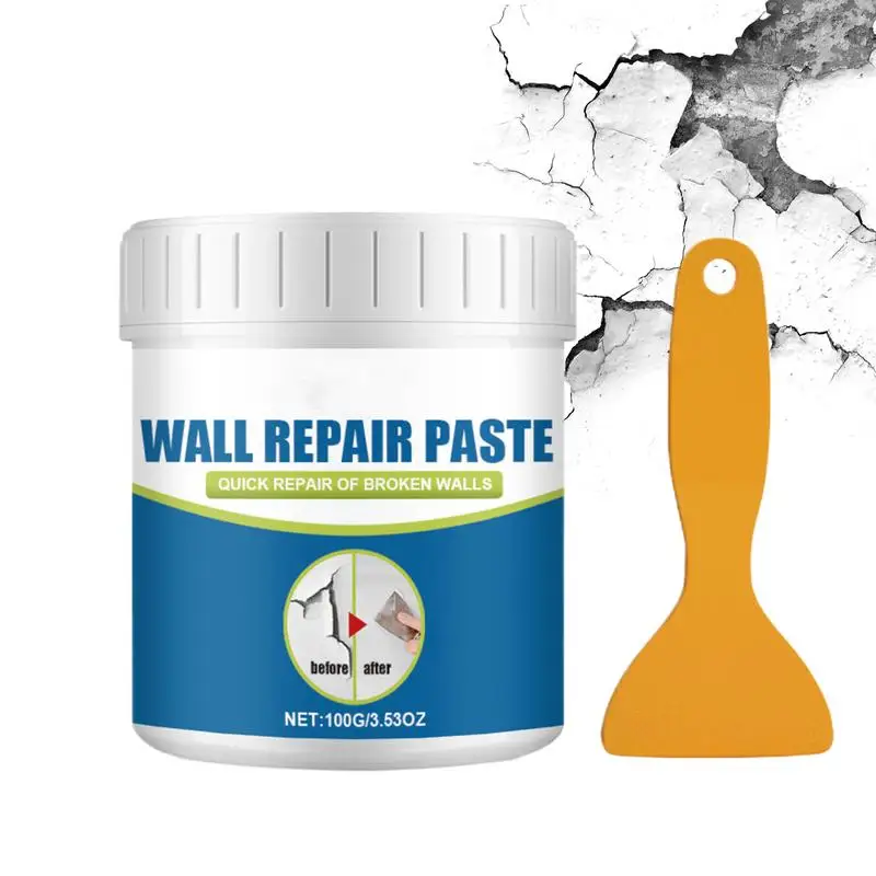 100g Wall Repair Spackle Paste with Scraper Dry wall Patch Quick And Easy To Fix Holes Cracks Graffiti Dent In Wood