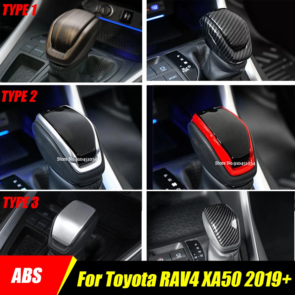 

For Toyota RAV4 XA50 2019 2020 2021 2022 2023 ABS Carbon fiber Car gear shift lever knob handle Cover Trim Styling Accessories