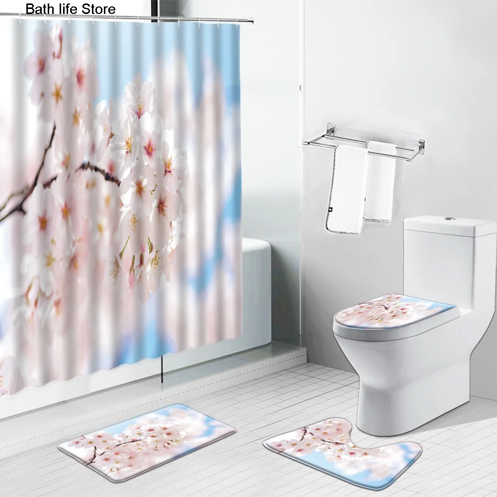 Занавеска для душа с изображением розовых цветов растений s занавеска кактуса