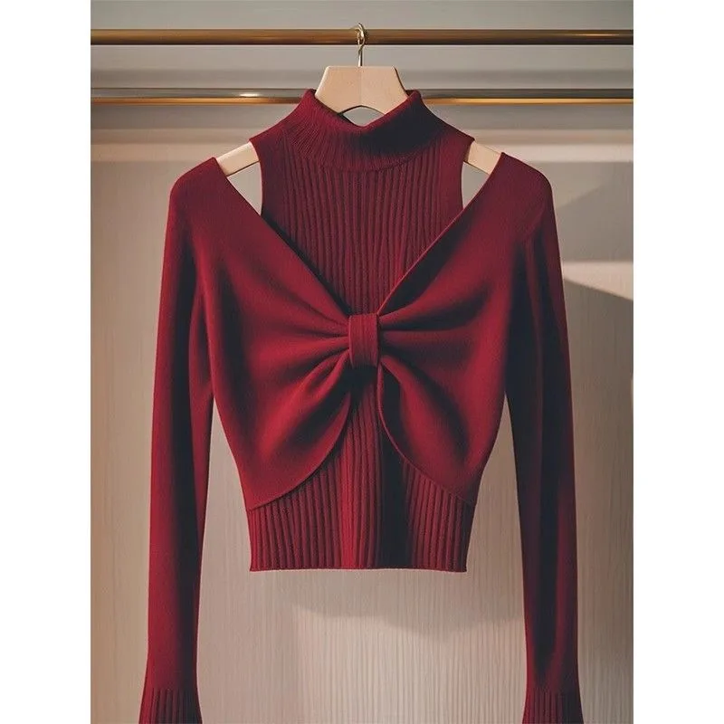 Осень 2023 новый темпераментный полуводолазка с длинными рукавами однотонный