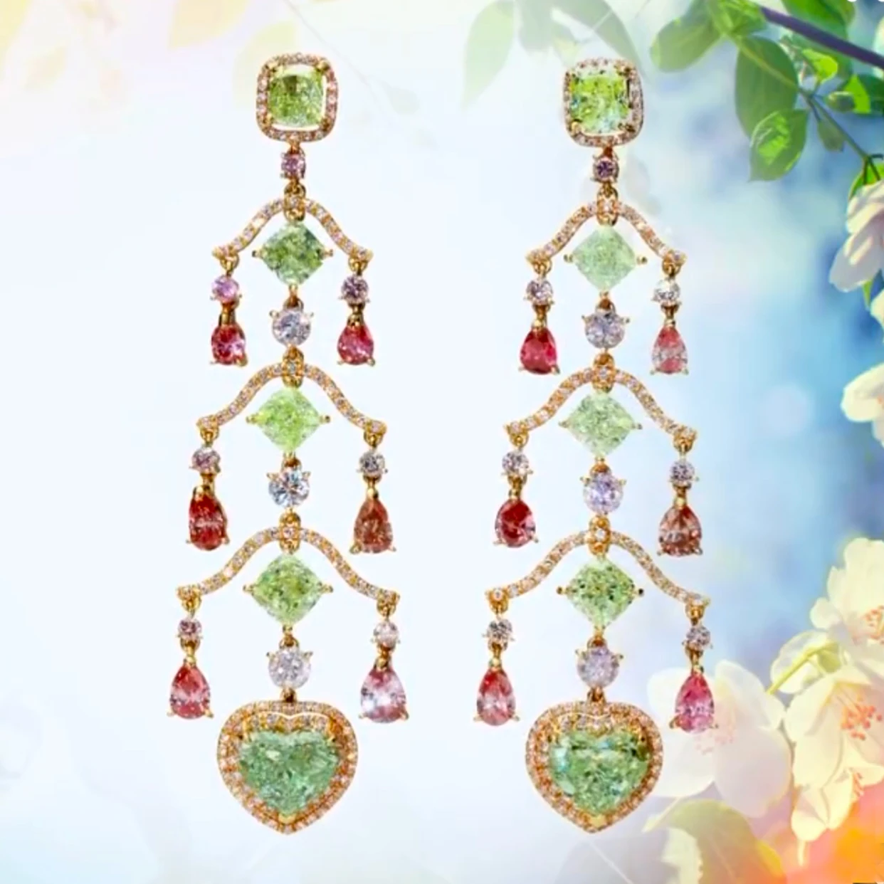 

Женские длинные серьги-кисточки GODKI ручной работы с разноцветным сердцем, модные свадебные украшения с кубическим цирконием в индийском Ду...