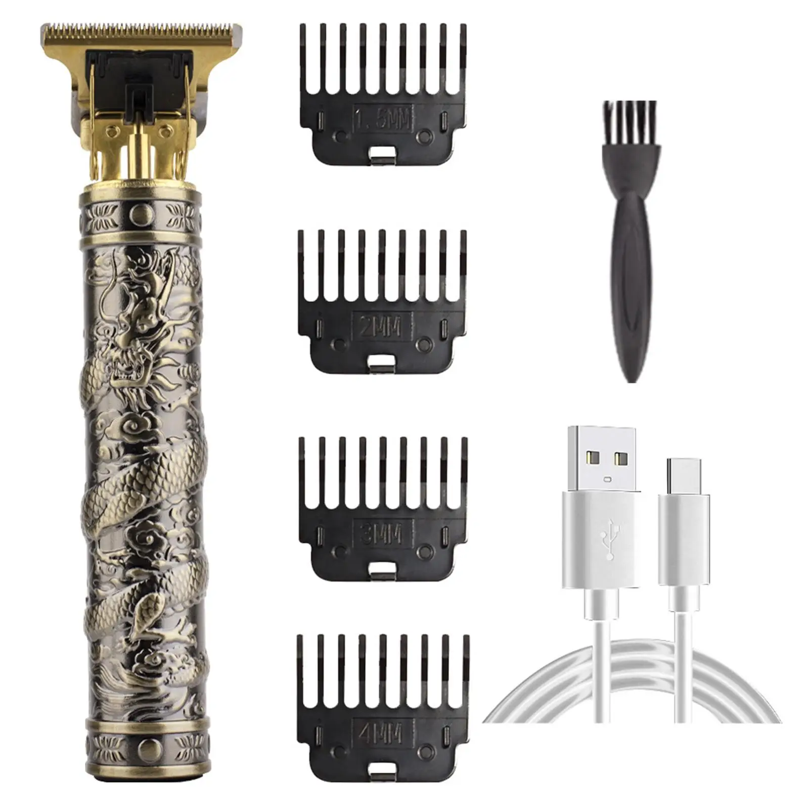 Vintage Professional Electric Hair Clippers USB Rechargeable Hair Trimmer For Men Hair Cutting Machine Salon Barber Tools
