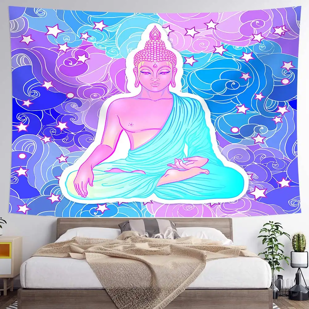 Индийский гобелен в виде чакр Будды большого размера украшение для стен мандалы