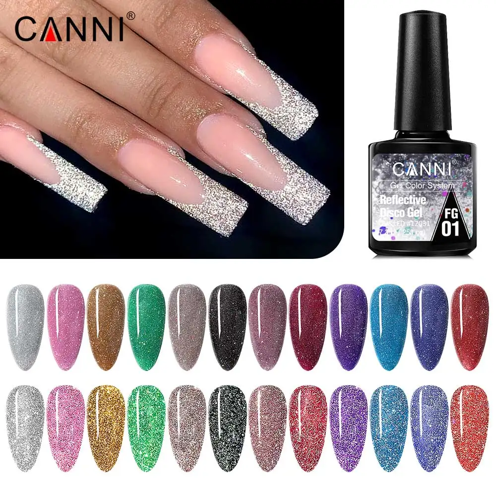 Фото Canni 7,3 мл Светоотражающий блестящий гель Sparkle Disco Лак для ногтей Гель для замачивания УФ-светодиодный гель для ногтей Супер лазерный полуперманентный №5