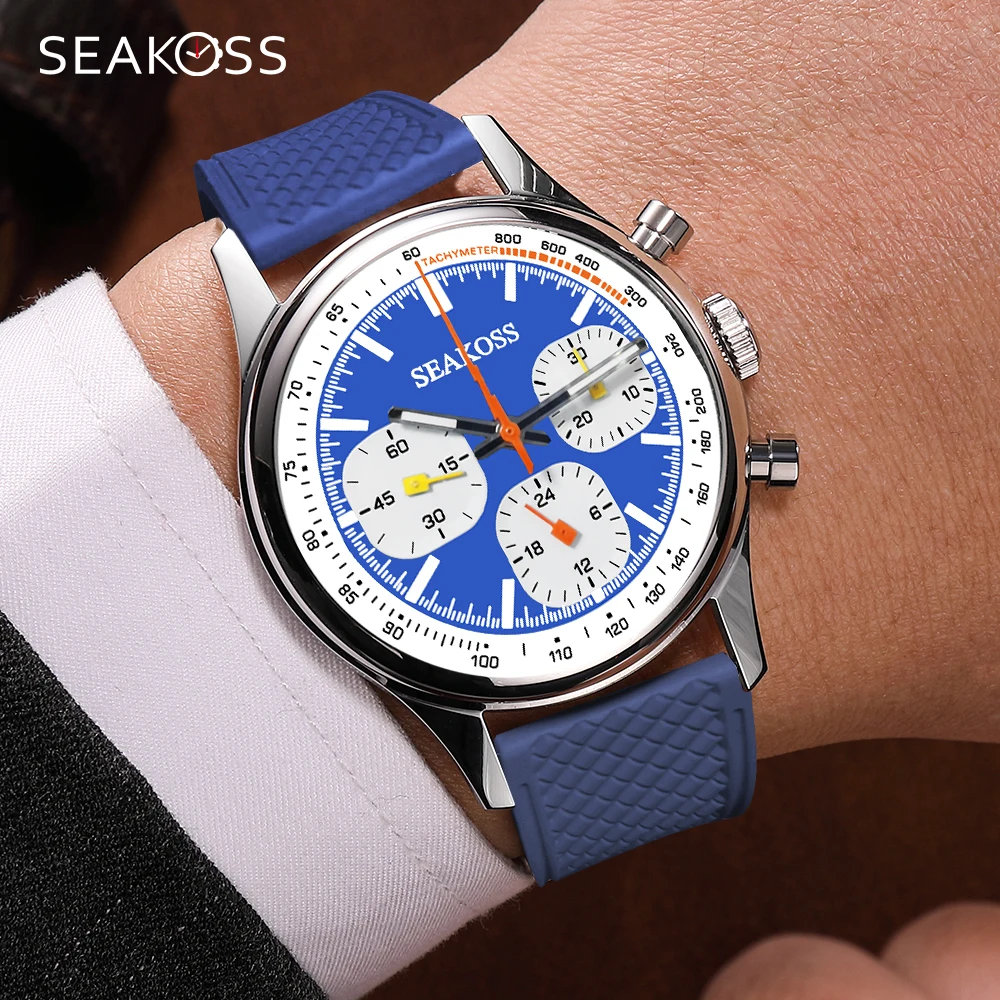 

Часы наручные механические с хронографом, водонепроницаемые, из стали