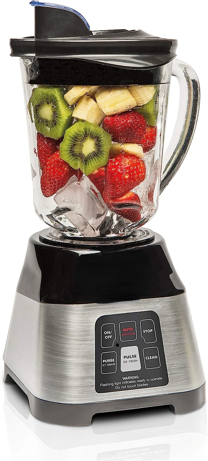 

Smart Blender with 5 Functions Including Auto-Cycle For Shakes & Smoothies, 40oz Glass Jar Dial, Stainless Steel (56208)