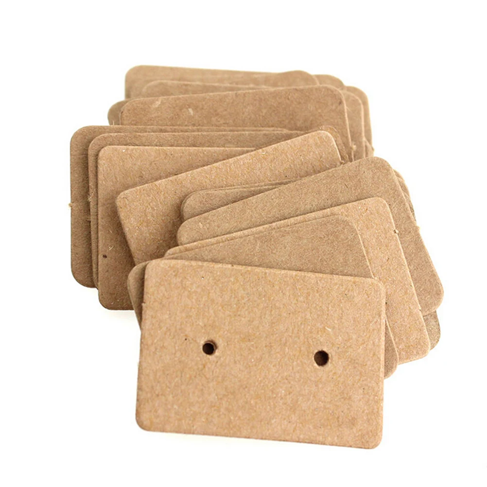 

100 Pcs Kraft Paper For Ear Studs Jewelry Display Card Earring Blank Kraft Paper Tag Ear Ring Paper Price Tags