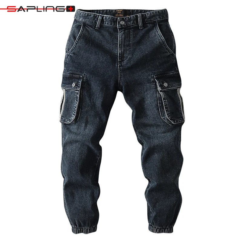 

New Autumn Casual Pants Men's Denim Trousers Youthful Men Sports Pants Cotton Tapered Pencil Pants Men Jean Fashion Cowboy Jeans