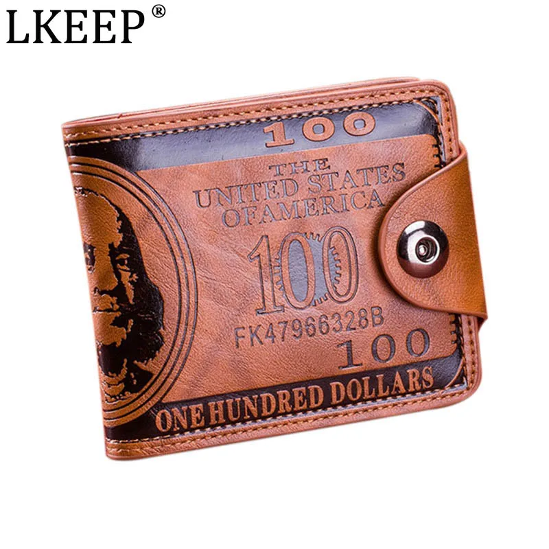 

Fashion Dollar Pattern Card Holder Men Wallets Cash Clutch Pocket Wallet Fashion Short PU Leather Wallet Coin Purse 2 Colors