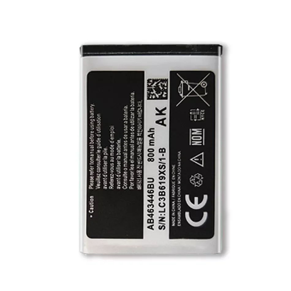 

Battery for Samsung GT-C3010/C3011/C3520/E1080/E1150/E1272/SGH-E250/E900/M620/X160/X200/X210 (AB463446BU/AB553446BU/AB043446BE)