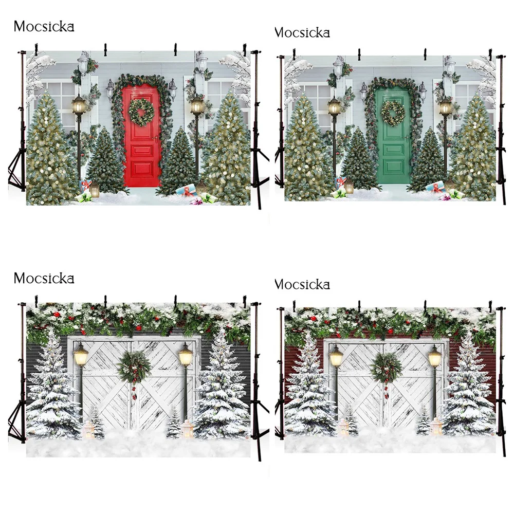 

2022 New Christmas Theme Backdrop Photography Background Wood Board Baby Shower XMAS Tree Party Decor Photocall Background