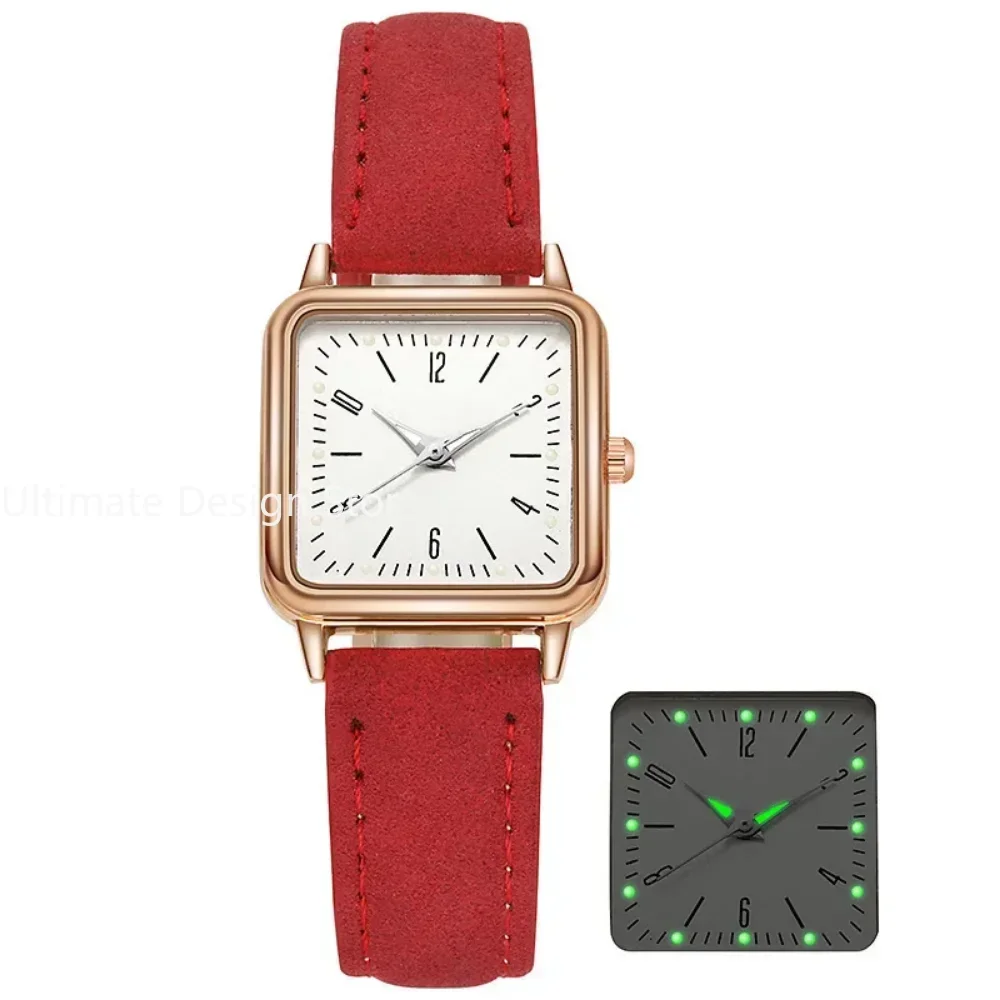 Женские часы светящиеся цифровые наручные с кожаным ремешком женские кварцевые