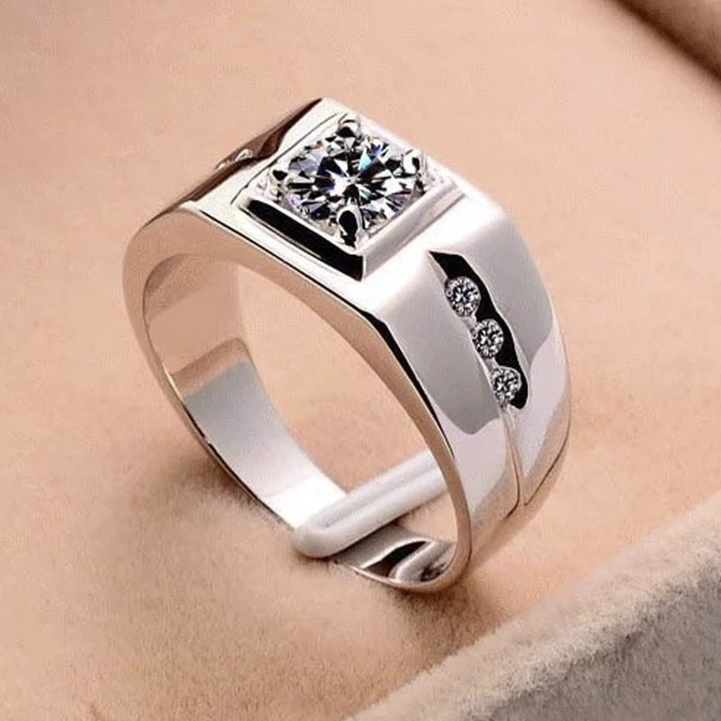 

Milangirl 2022 Fashion Jewelry Golden Men Domineering Square Zircon Ring Fashion Ring Couple Wedding Rings Whole Sale