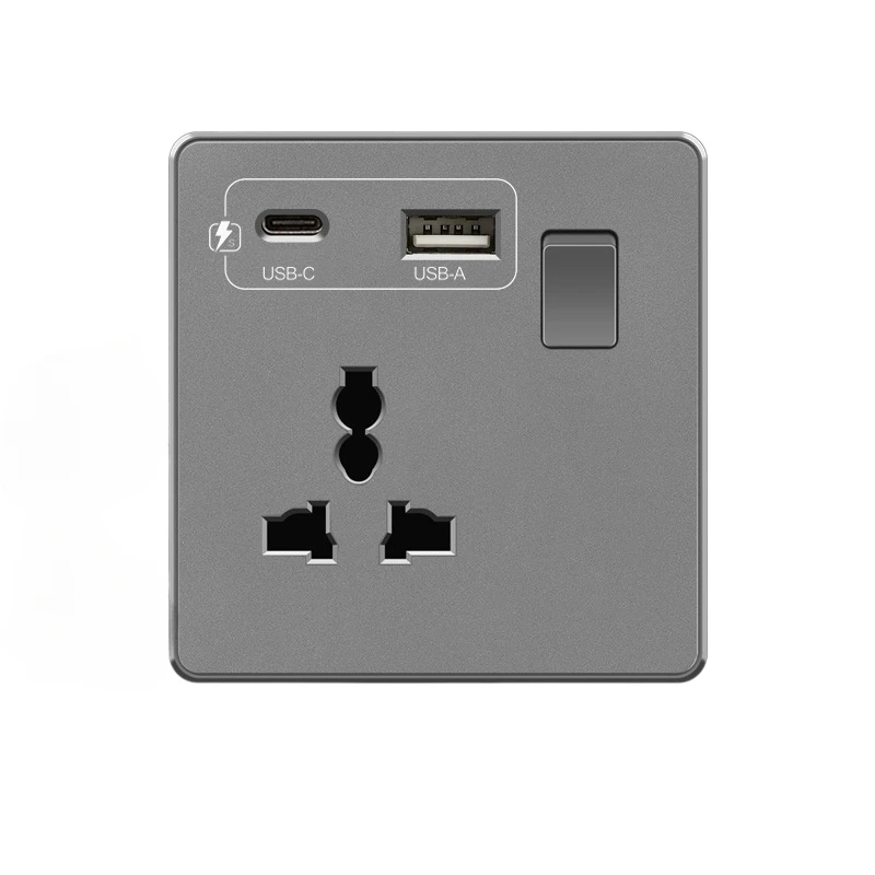 

Настенный выключатель с USB, 13А