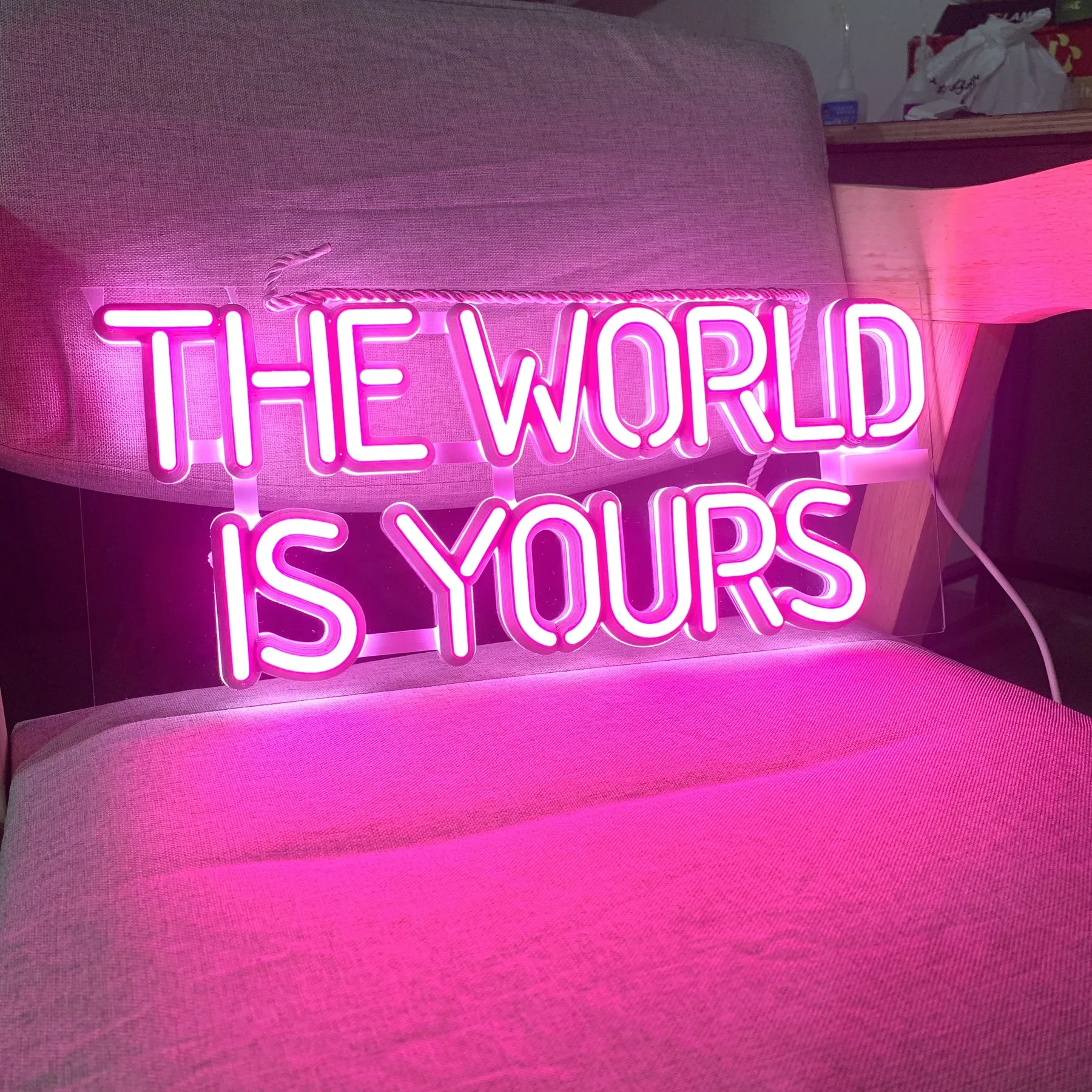 The World IS YOURS Custom  LED Neon Sign Light for Bedroom Bar Party Home Hangs Sign Home Room Wall Decoration Drop Shipping