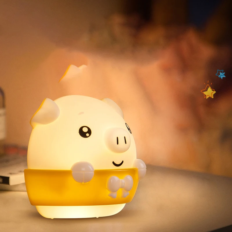 Led Cute Little Pig Night Light Plug In Wall Art for Kids Decoration Bedroom Lamp Bedside Energy Saving Warm Night Lamp Room
