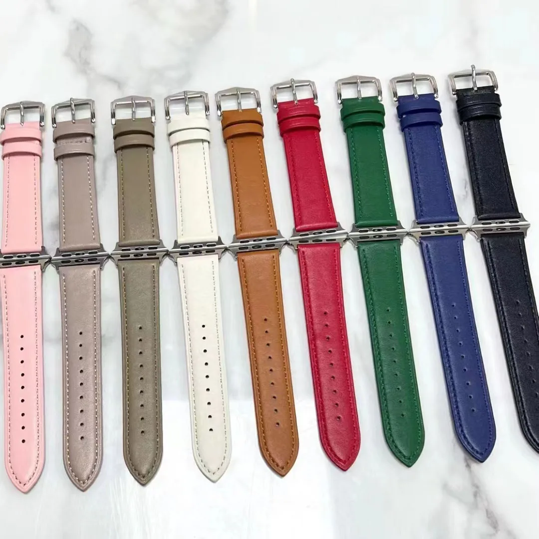 Leather strap For Apple watch band 45mm 41mm 44mm 40mm 49mm 42mm 38mm watchband correa bracelet iWatch ultra series 8 7 6 5 SE 4