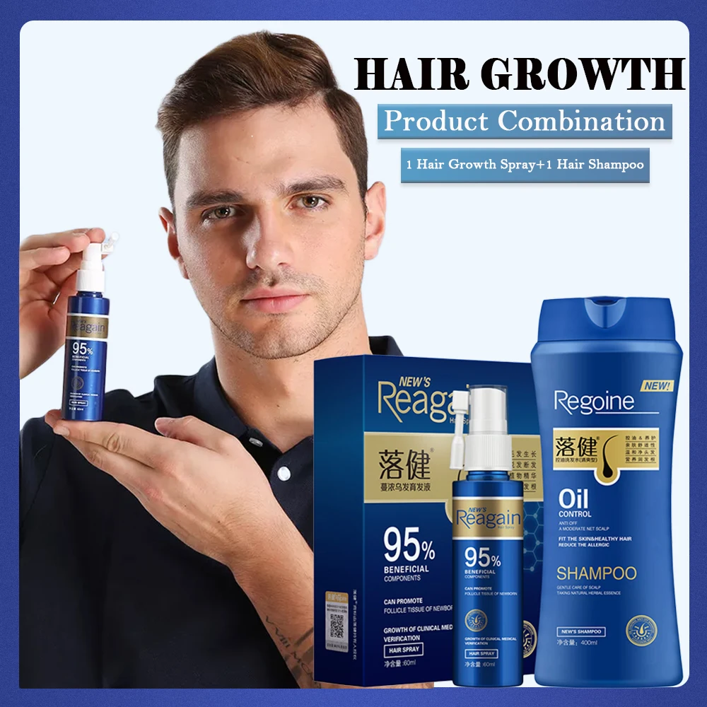 Hair Regrowth Treatment Shampoo Fast Hair Growth Essence Oil Spray Anti Hair Loss Products Thickner Hair Serum Hair Care Set