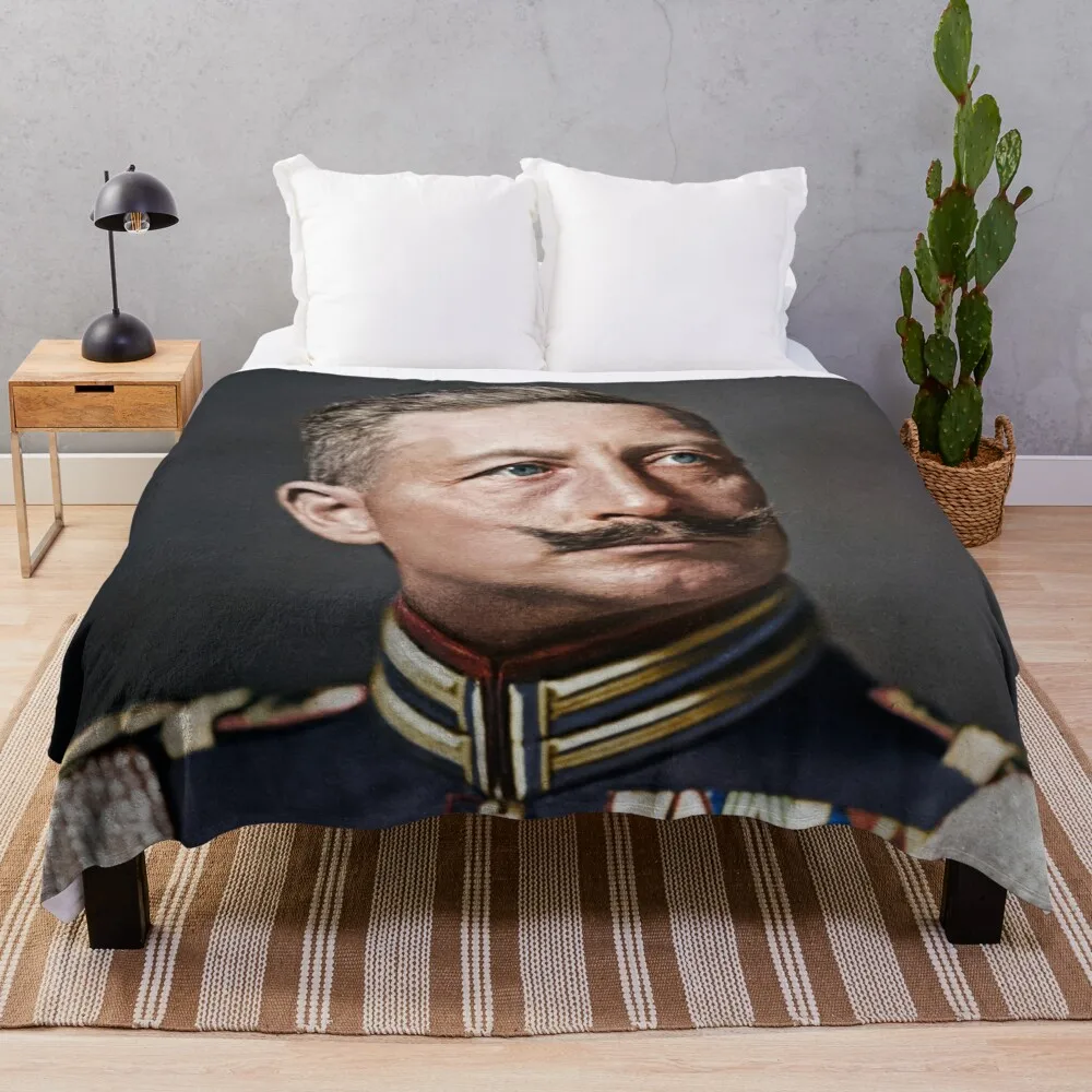 

Kaiser Wilhelm II, 1908 colorized Throw Blanket oversized throw blanket Kid's blanket decorative sofa blanket