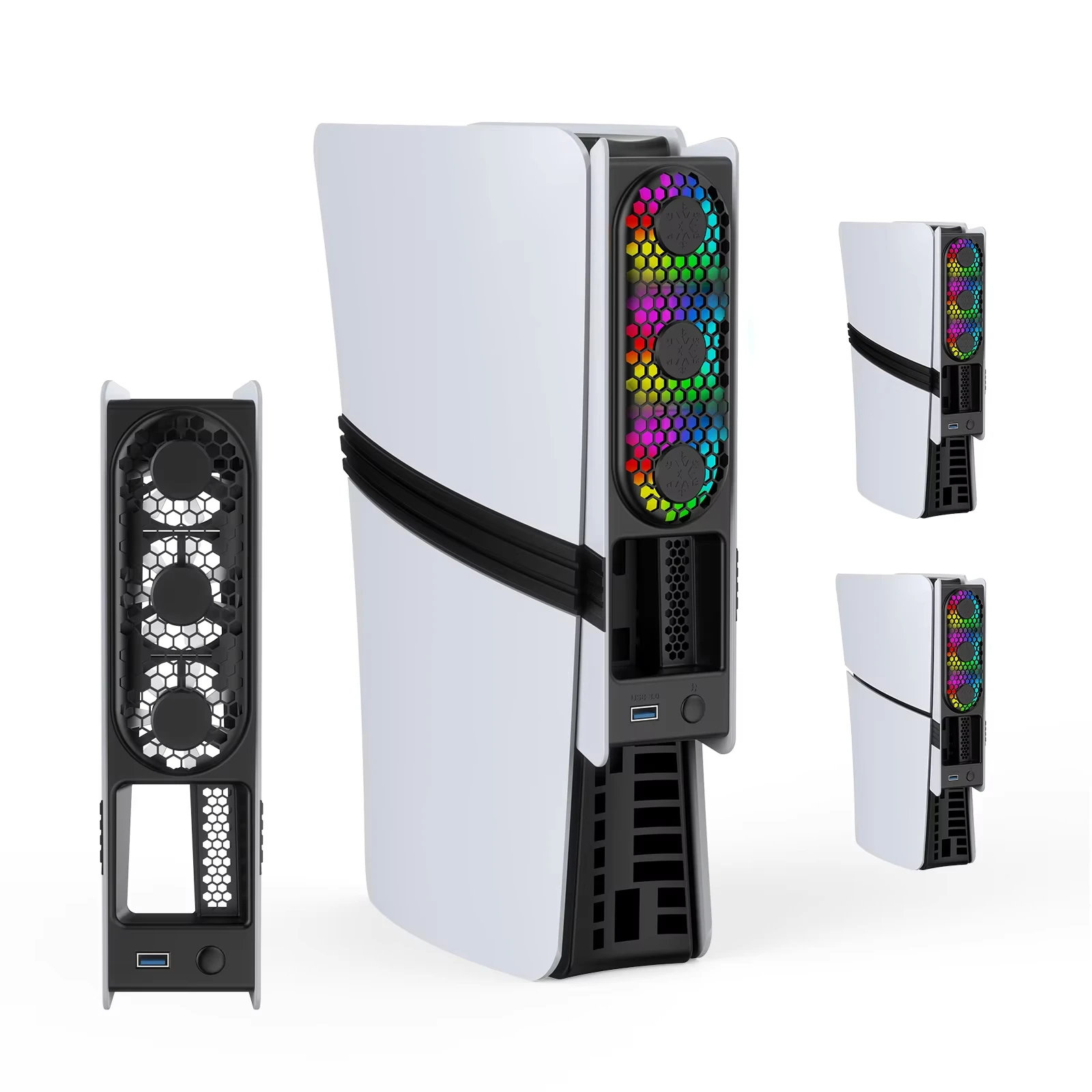 Вентилятор охлаждения STORM WYRM JYS-P5228 для PS5 ProSlim с 3 регулируемыми скоростями, RGB-подсветкой, низким уровнем шума, простой установкой (art.: 3920da8d8cbac) - 3920da8d8cbac