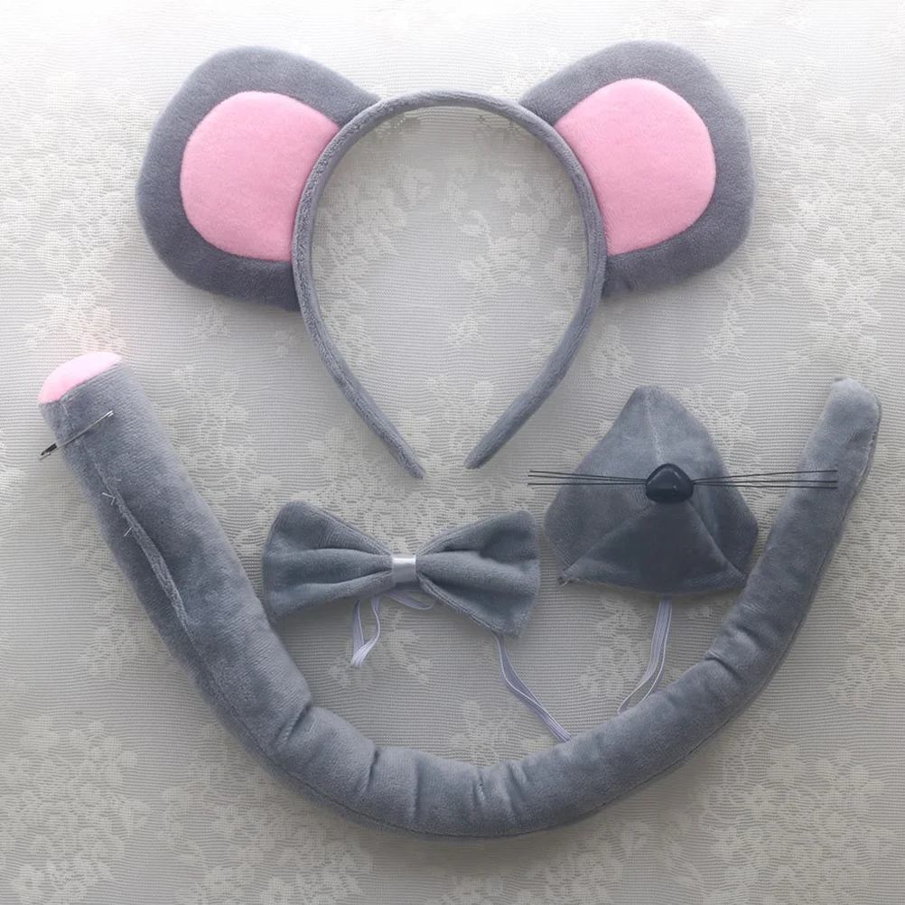 

Ободок для волос с украшением в виде мыши повязка на голову с ушками из мультфильма; Детский костюм с ушками для девочек; Милое платье; Детские костюмы из ткани