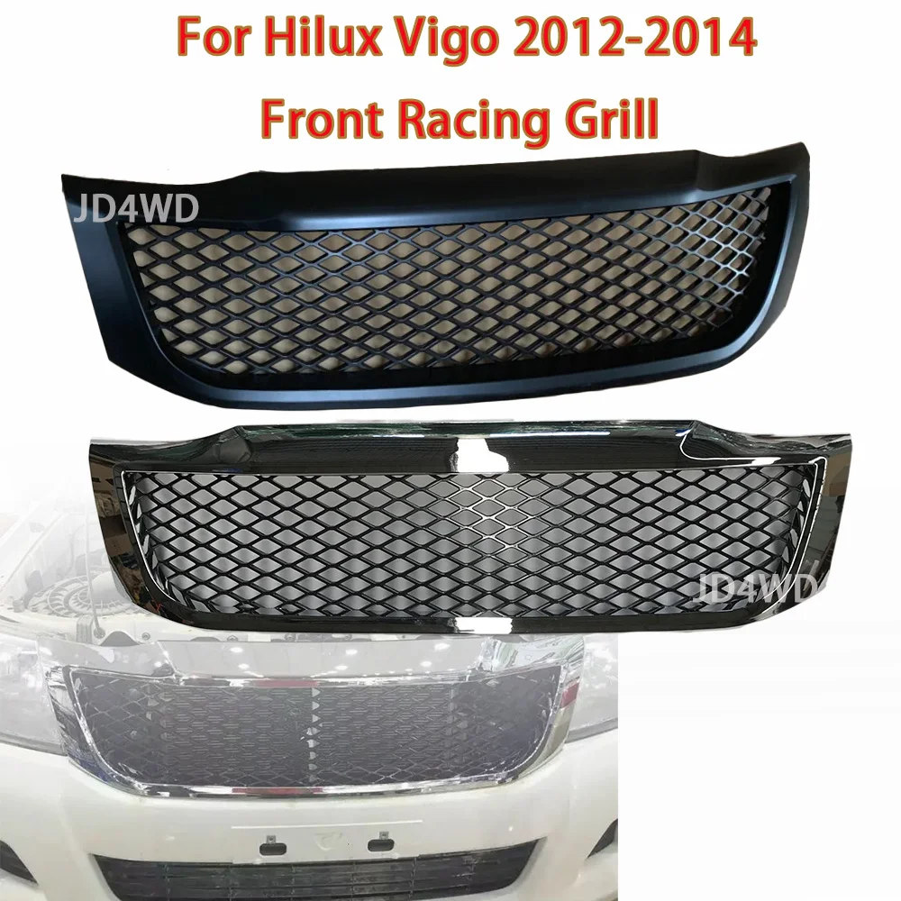Фото Внешние аксессуары Pickup 4X4 для Toyota Hilux Vigo 2012+ Champ, решетки автомобильного бампера, светодиодные передние сетчатые решетки, гоночные грили №1
