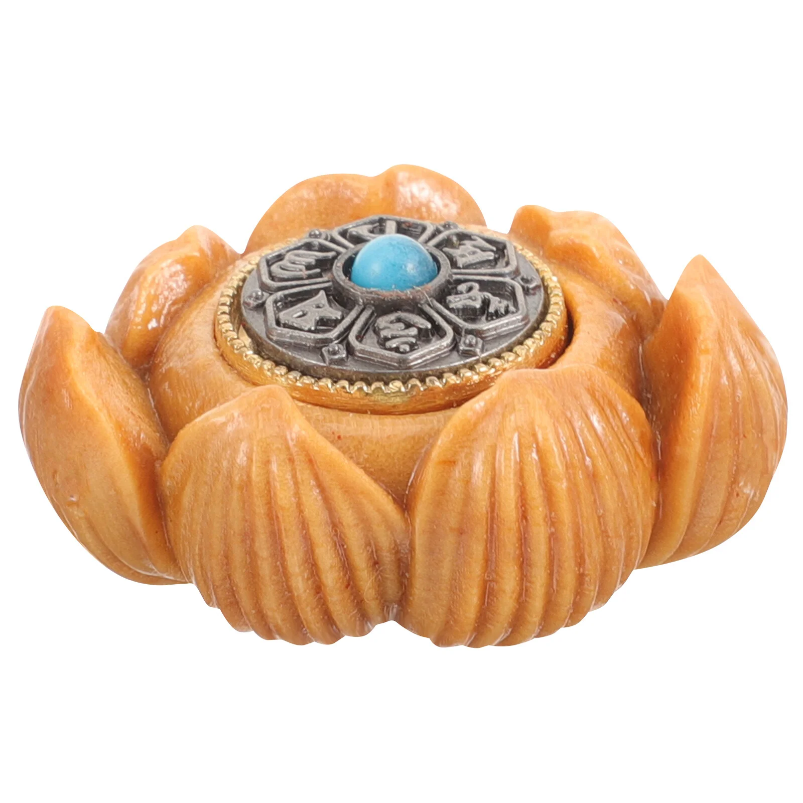 

Wooden Decoration Lotus Statue Vintage Tabletop Desktop Ornament Carving Sculpture