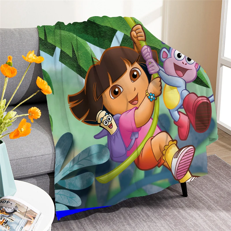 

Sherpa Blanket Cartoon Dora Flannel Blanket Park for Bedding Room Sofa Soft Blanket Bedspread Home Decor Office Nap