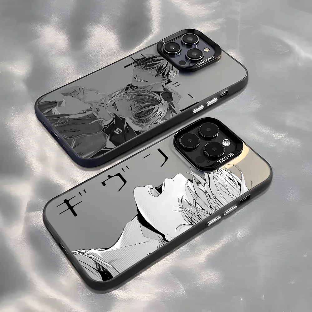 Чехол для телефона G-GivenES LOVE с аниме iPhone 16 15 14 13 12 11 Pro Max черный матовый многоцветный