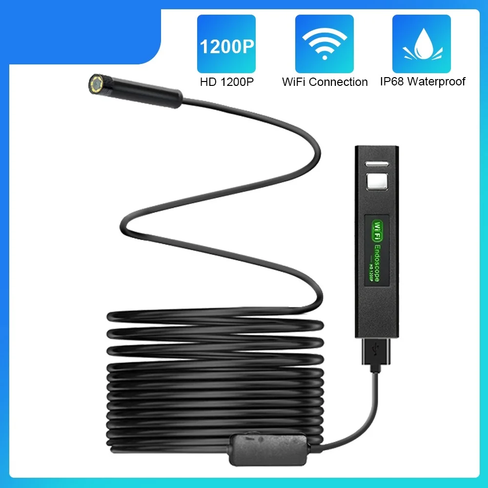 

Камера-эндоскоп с Wi-Fi, 1200P, 8 мм, 8 светодиодов