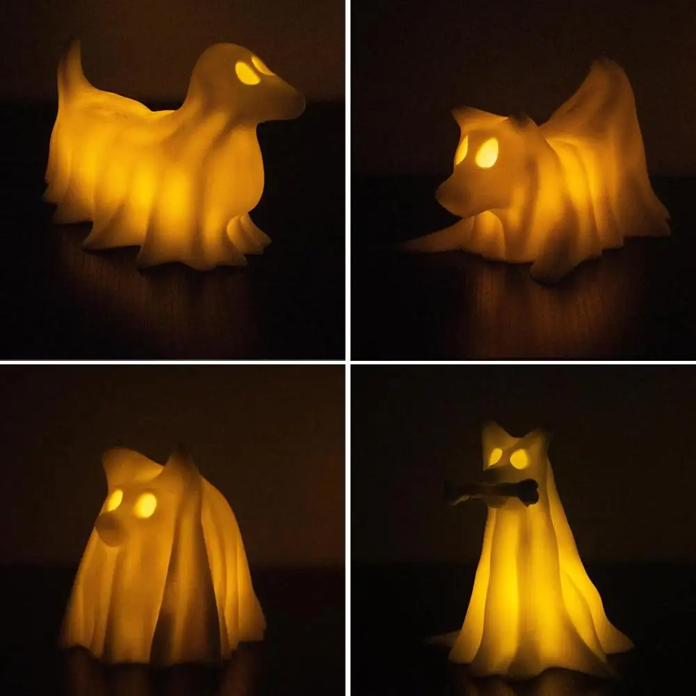 Светящийся призрак собака-призрак собаки с фонариками искусственное освещение