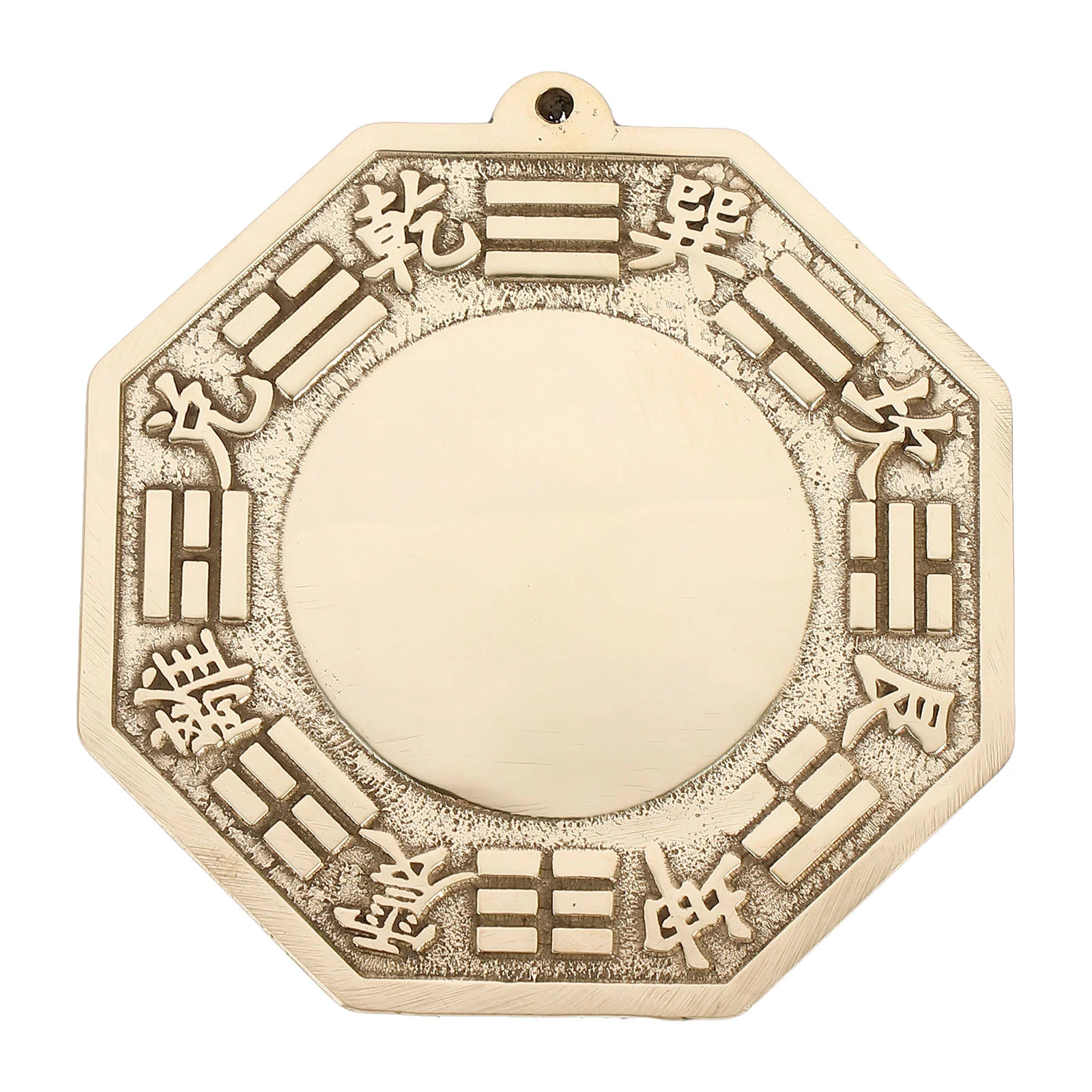 Chinoiserie Decor Gossip Mirror Traditional Craft Convex Chinese Triangle 8.2X7.7X0.15CM Golden Brass