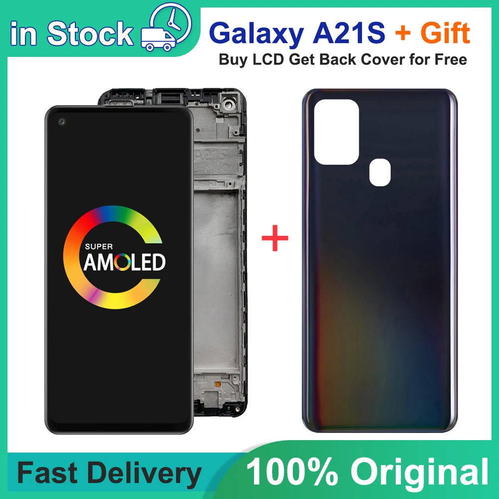 6.5'' Super AMOLED For Samsung Galaxy A21S SM-A217FN/DS LCD Display Touch Screen Digitizer With Frame For Samsung A21S 2020 lcd