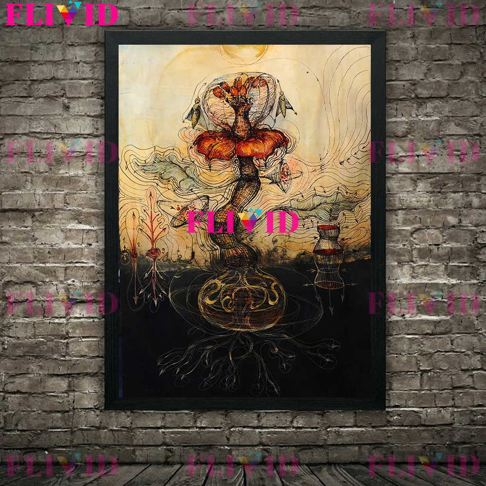 Таинственное темное цветочное растение настенная живопись на холсте пчелиный