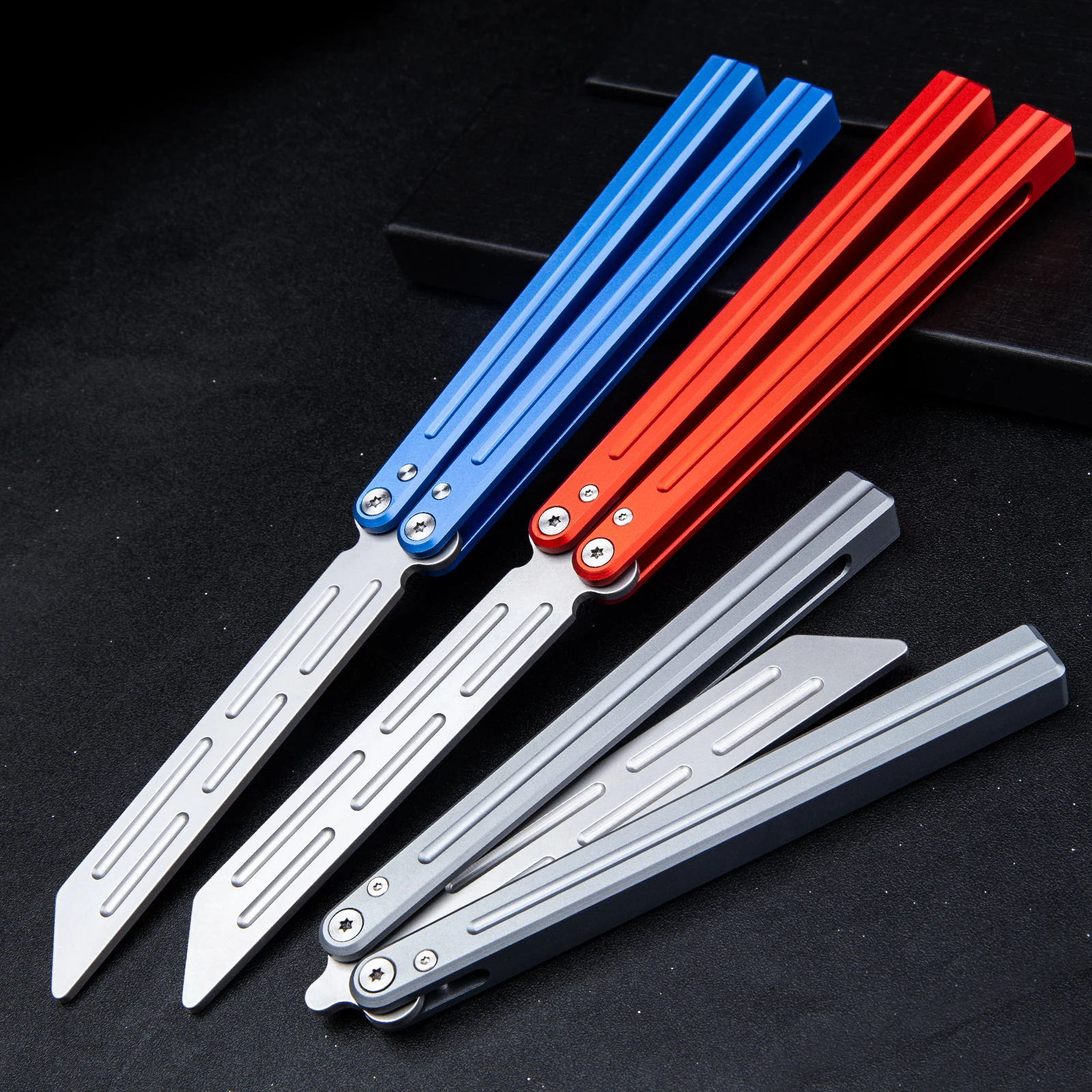 

Butterfly Training Knife Bearing EDC Knife Aluminum Handle Outdoor Portable Multifunction Tools