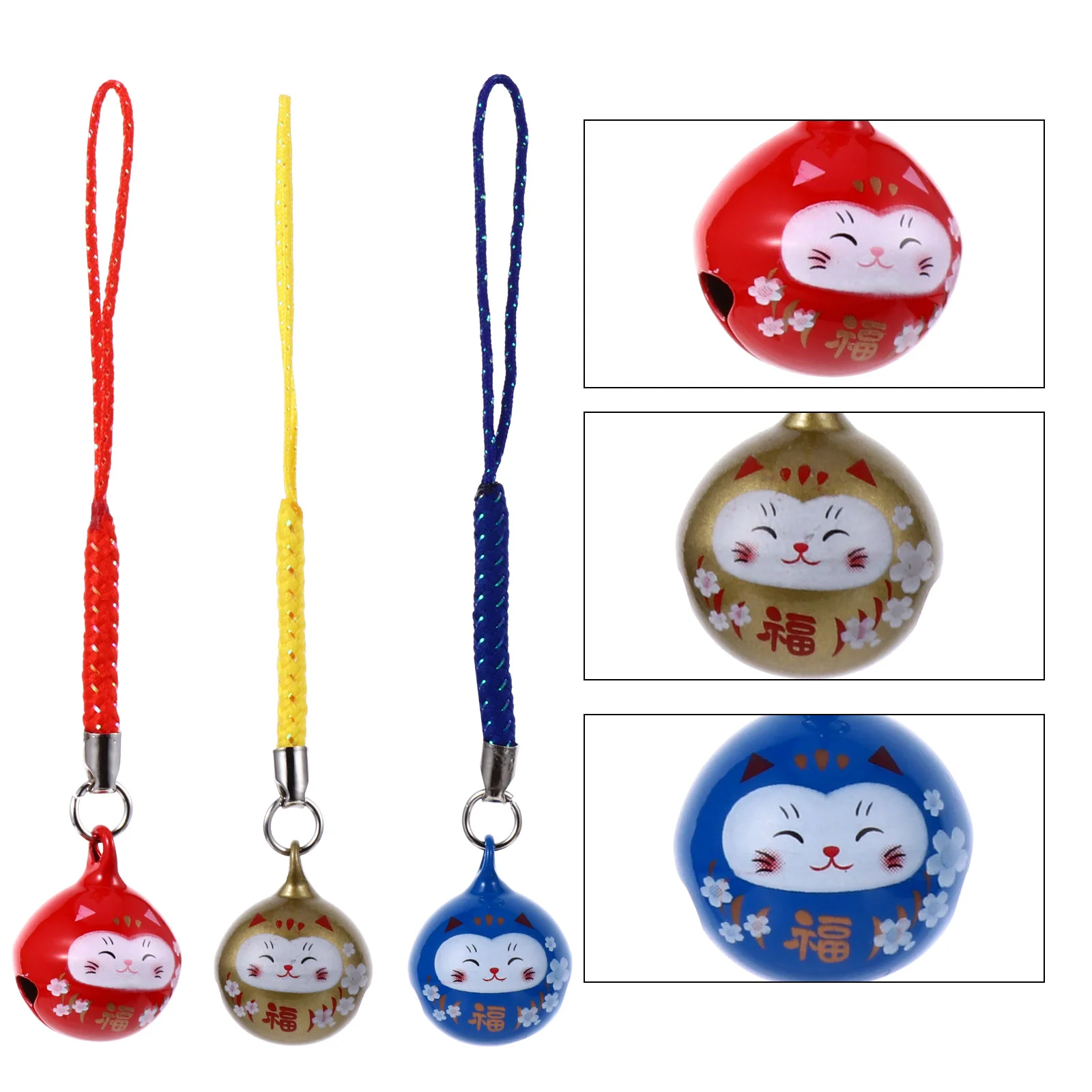 

Cat Lucky Charm Keychainjapanese Beckoning Keyring Pendants Pendant Fortune Neko Maneki Strap Ornament Key Fengshui Bell Omamori