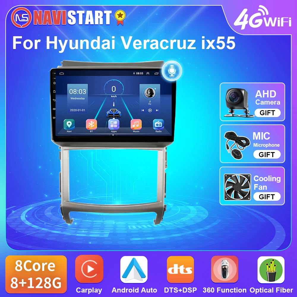Автомагнитола NAVISTART T5 для Hyundai Veracruz ix55 2006-2015 Android 10 мультимедийный плеер Carplay Wi-Fi 4G