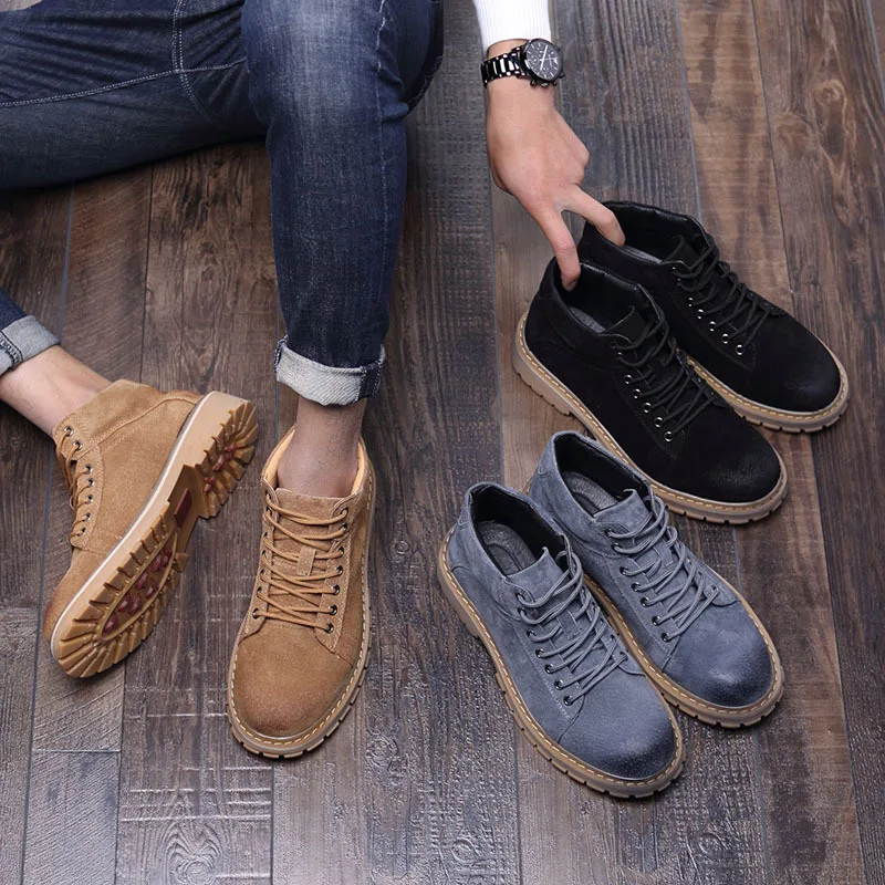 

Теплые зимние ботинки, ботинки, мужские ботинки, ботинки с круглым носком, модные бархатные хлопковые ботинки, ботинки, модные ботинки