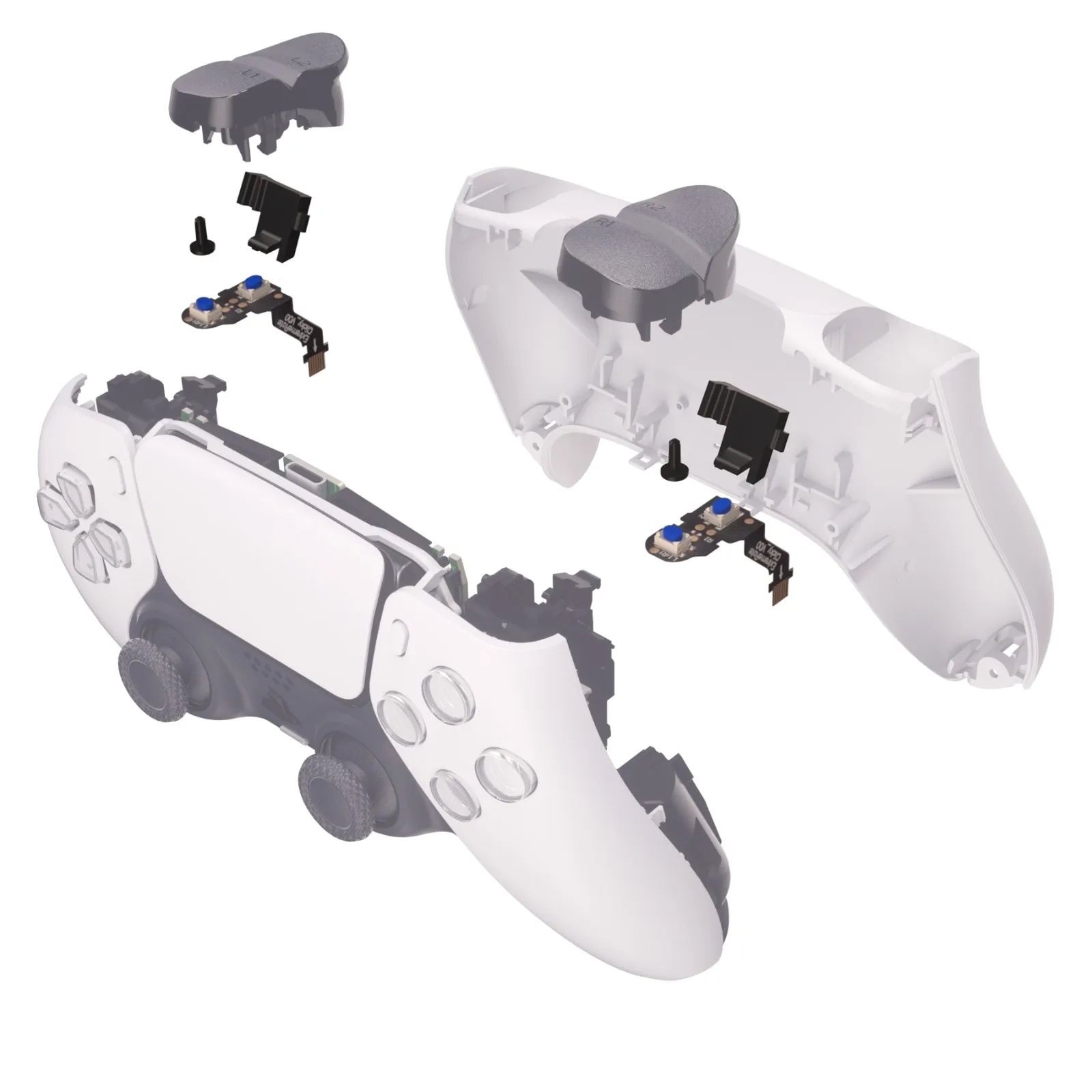 eXtremeRate Tactile Version Clicky Hair Trigger Kit Shoulder Buttons Bumper Trigger Buttons Mouse Click Kit for PS5 Controller