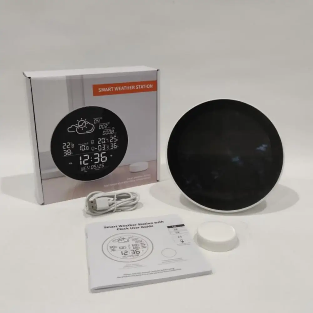 Умные настольные часы Tuya Цифровая метеостанция с Wi-Fi термометром гигрометром