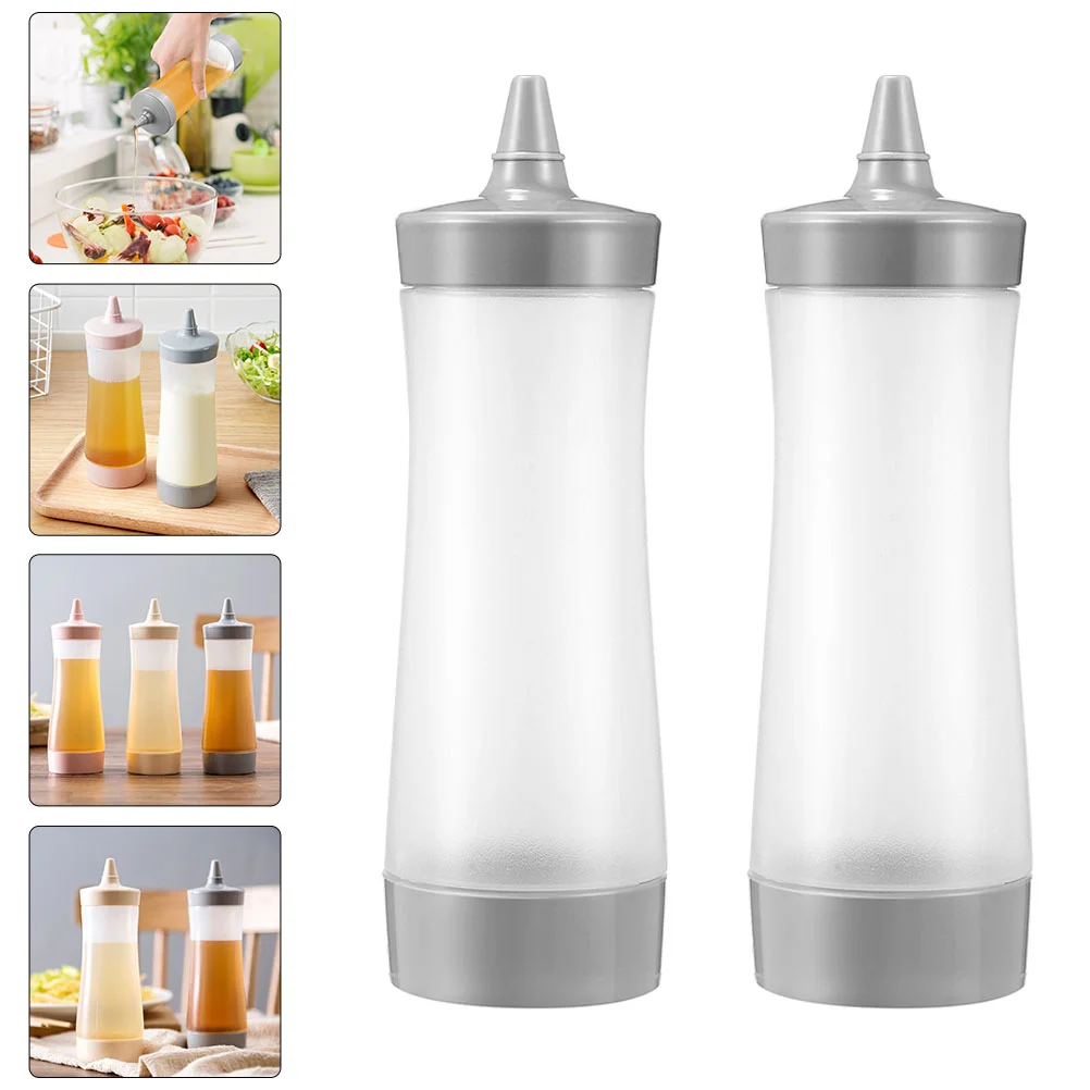 

2pcs Practical Creative Exquisite Squeezing Sauce Bottles Salad Dressing Bottles for Home