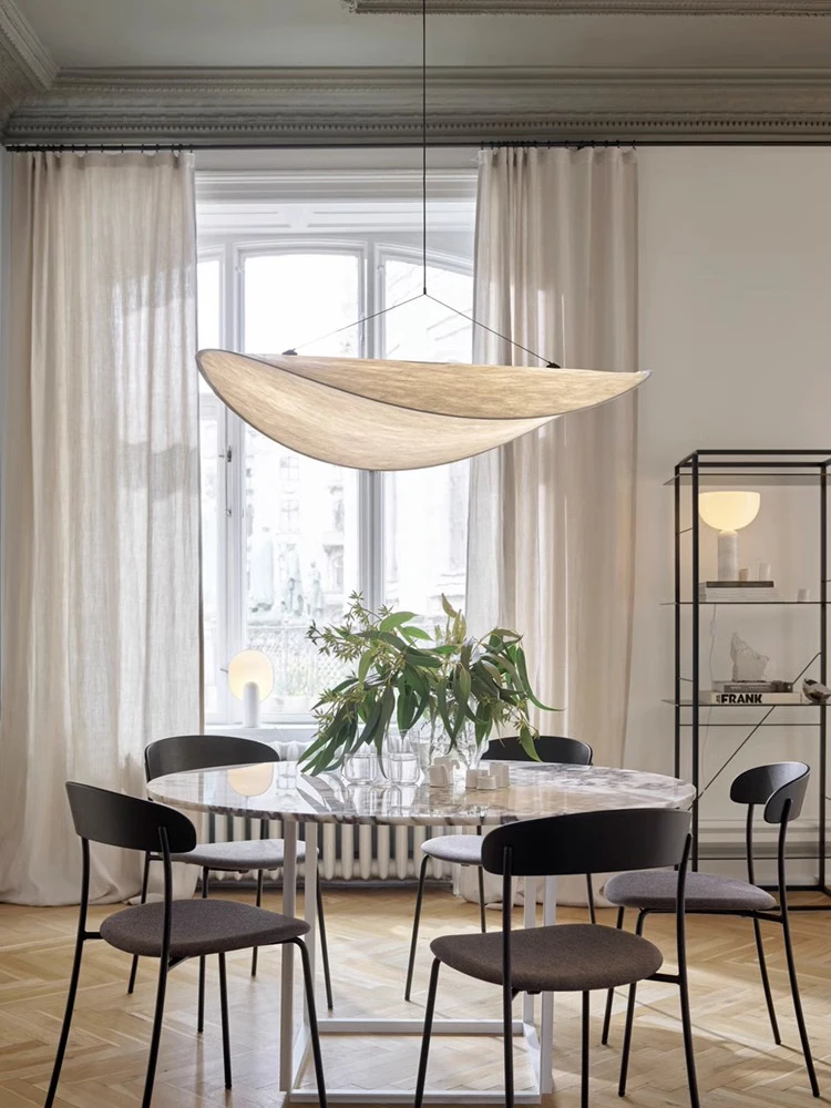 

Miji Style Silk Chandelier Eye Protection Japanese Minimalist Living Room New Bedroom B & B Restaurant Bar Lamp