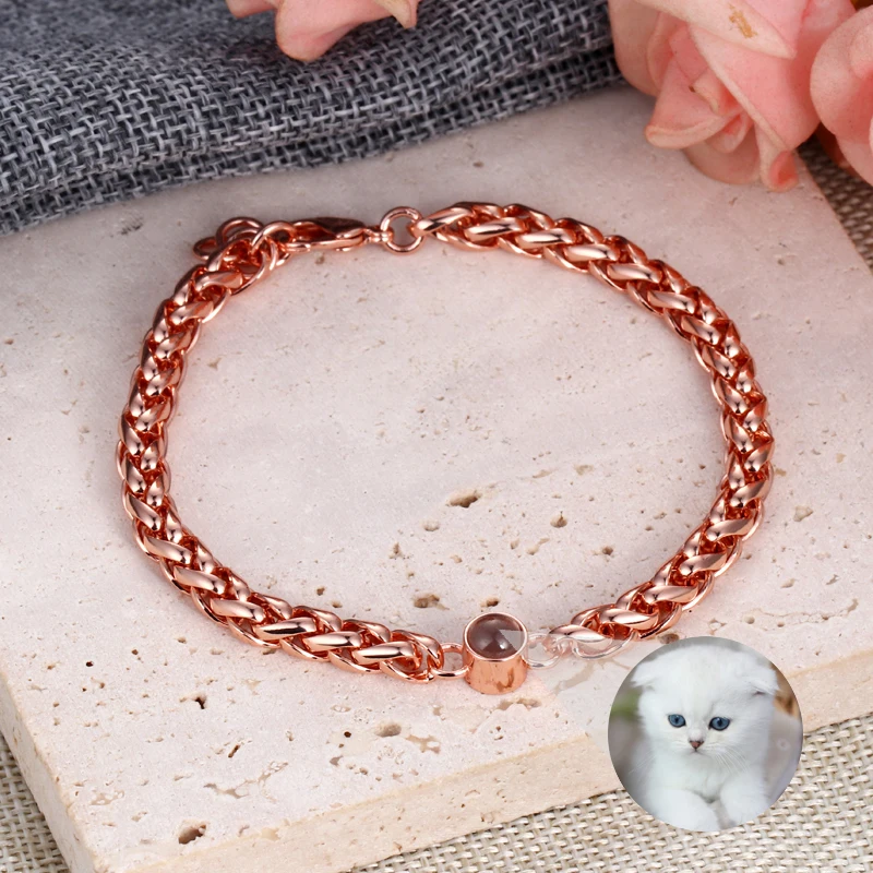 Punk Style Cuban Chain Bracelet For Men Personalized Custom Photo Projection Bracelet Women Jewelry Couple Gifts