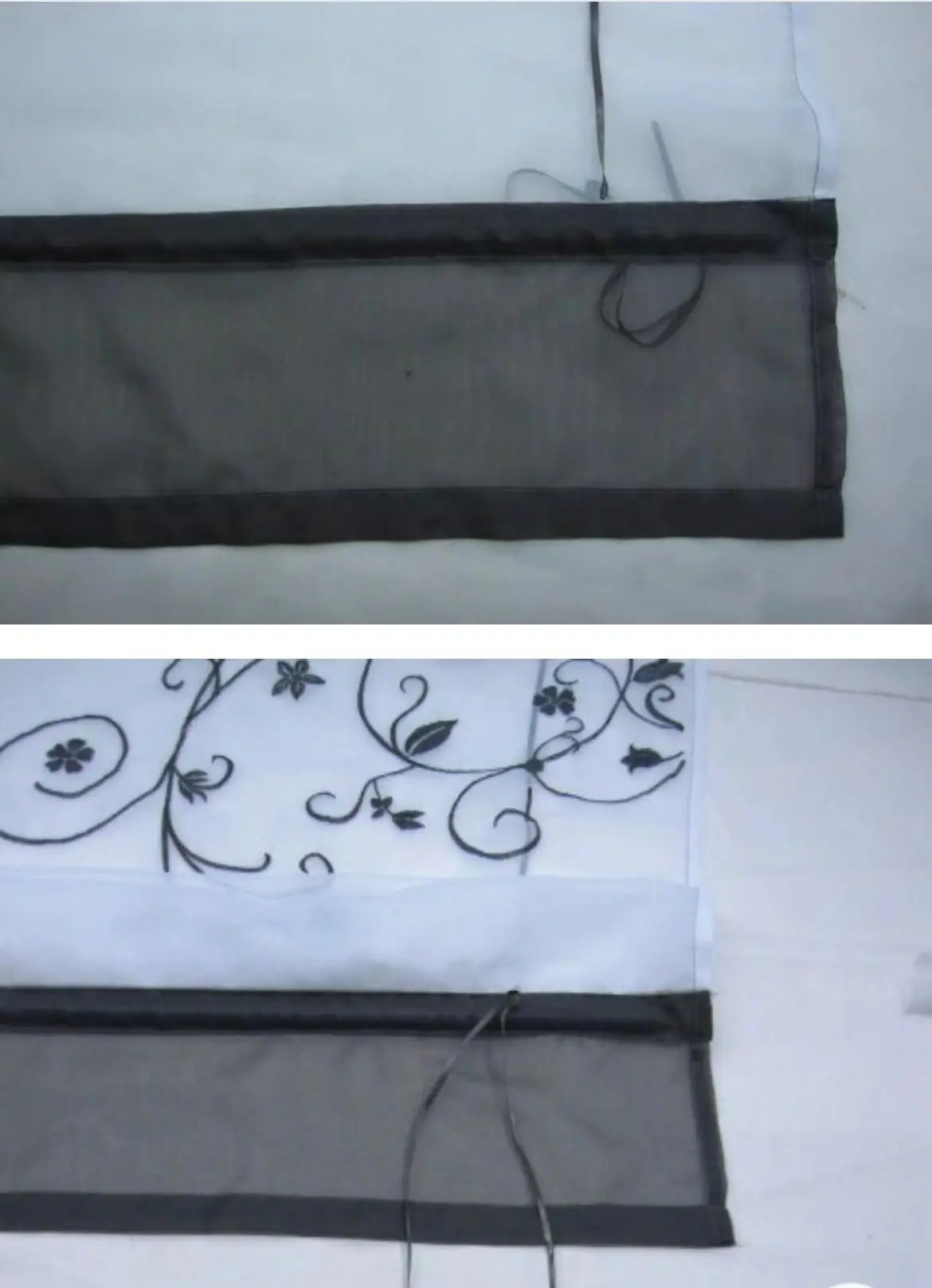 Полукороткие занавески с вышивкой регулируемые шторы лентами прозрачные