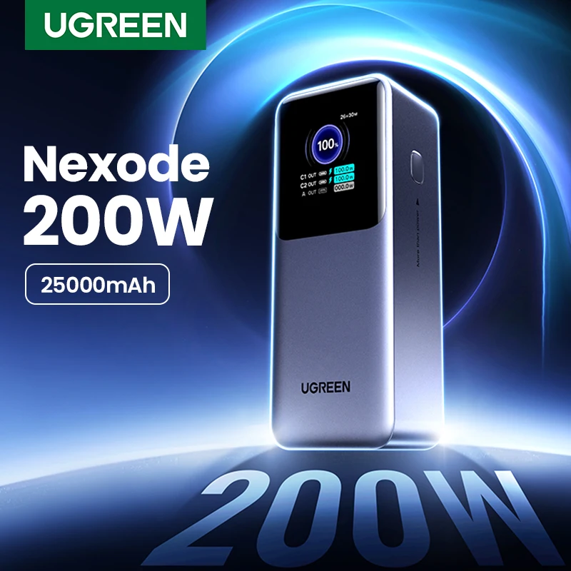 UGREEN Nexode 200 Вт 25000 мАч Power Bank Портативный внешний аккумулятор PD PowerBank для Macbook Pro для iPad Электростанция с быстрой зарядкой - Товары для дома - ТОПы продаж