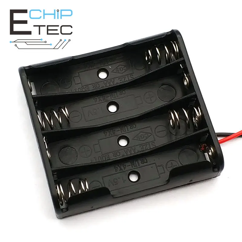 

Free shipping 3/4 Slot AAA Battery Box Case Plastic Holder with Cable