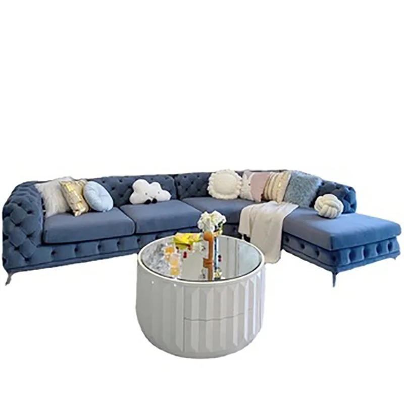 

American Style Modern Minimalist Fabric Corner Sofa